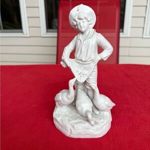 German Bisque Boy with Geese